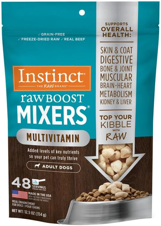 Instinct Raw Boost Mixers Freeze Dried Raw Dog Food Topper, Grain Free Dog Food Topper with Functional Ingredients 12.5 Ounce (Pack of 1)