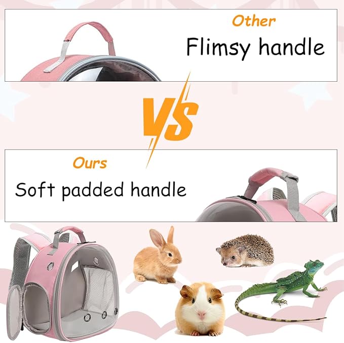 Guinea Pig Backpack, Space Capsule Bubble Window Small Animal Backpack for Guinea Pig, Bird Bunny Rabbit
