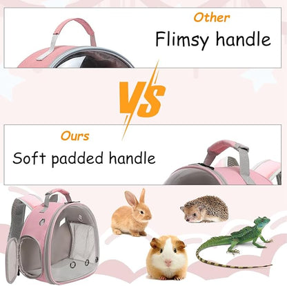 Guinea Pig Backpack, Space Capsule Bubble Window Small Animal Backpack for Guinea Pig, Bird Bunny Rabbit
