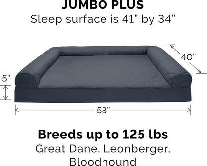 Furhaven Memory Foam Dog Bed for Large Dogs w/ Removable Bolsters & Washable Cover 125 lbs