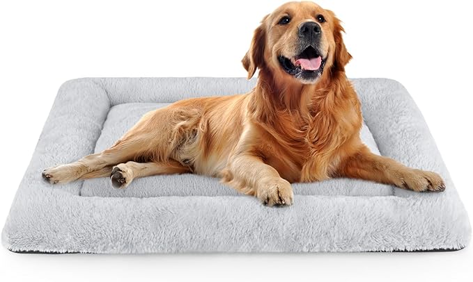 SIWA MARY Dog Bed Mat Soft Crate Pad Pad(40'' x 27'' Grey)