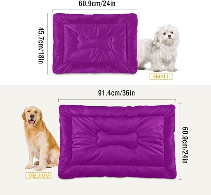 Purple Solid Color Pet Bed Pad Soft Dog Bed Mat with Anti-Slip Bottom
