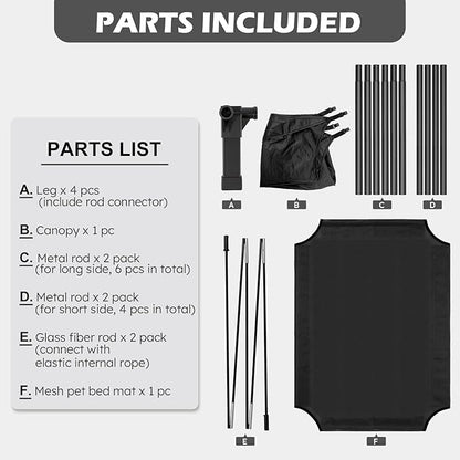 Heeyoo Elevated Dog Bed with Canopy