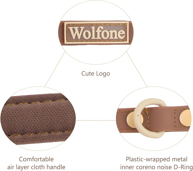 Waterproof Dog Leash Carabiner Leash for Dogs Soft 5ft*15mm*2.0mm Brown