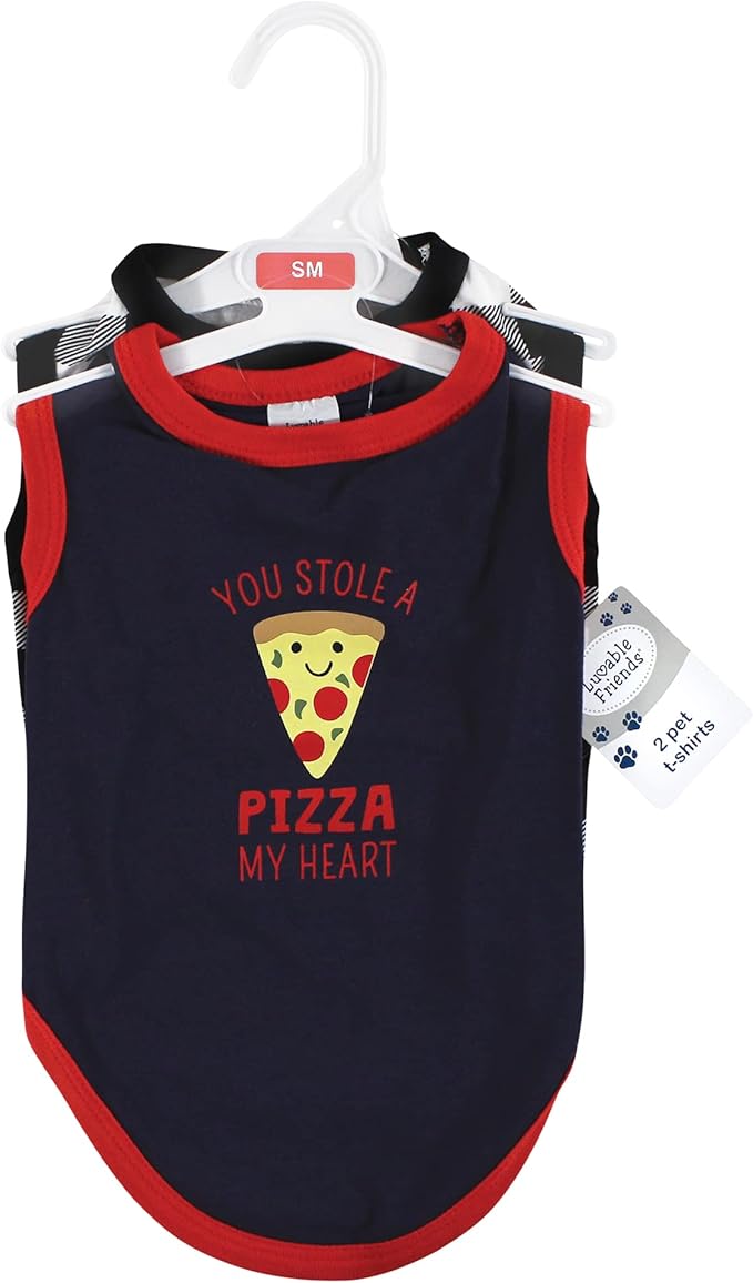 Luvable Friends Dog Pet Dog and Cats Cotton T-Shirts 2pk