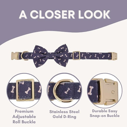 Adjustable Pet Bow Tie and Dog Collar for Small Medium Large Dogs