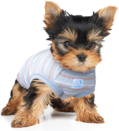 Striped Teacup Pet Dog T-Shirts 100% Cotton 2X-Small