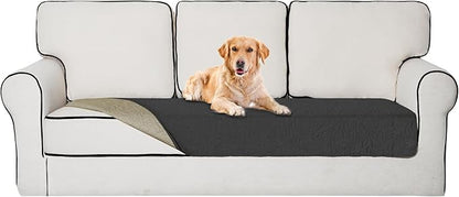 Easy-Going Waterproof Dog Bed Cover Reversible Leak Proof Pet Blanket Replacement Mat for Furniture Washable Couch Cover Sofa Cover for Dogs Cat(30x70 Inch, Dark Gray/Beige)