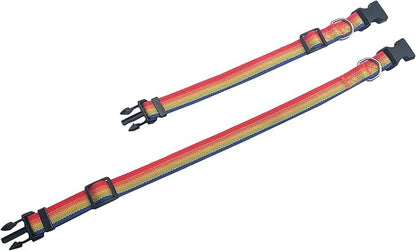 Adjustable Nylon Dog Collar, pet collar 1 Inch 3/4 Inch 5/8 Inch Wide, for Large medium Small Dogs (M(3/4" x 14-21"), RAINBOW)