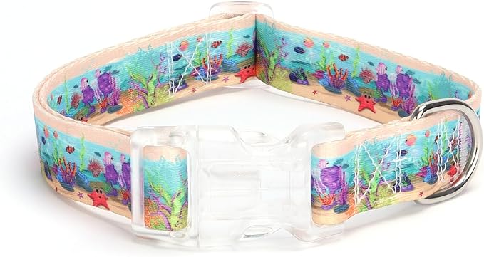 Floral Print Puppy Dog Collar for Small Medium Large Dogs Collars with Quick Release Buckle for Girls Female Dog Soft Nylon Comfortable Durable Pet Collar (XS