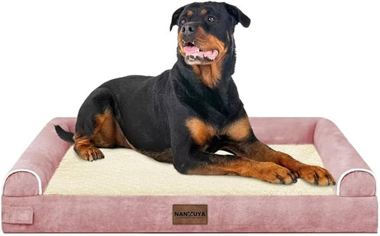 Large Dog Bed Orthopedic Washable: Beds Bolster XL Bed Large Big Dogs Memory Foam Couch Sofa Waterproof with Removable Cover