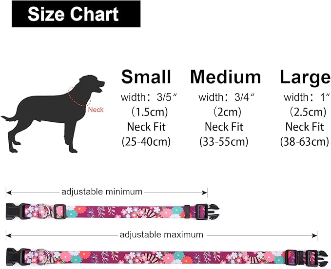 Adjustable Dog Collar with Patterns