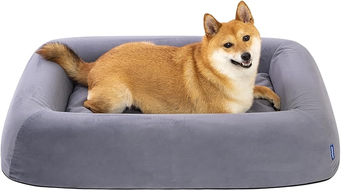 pettycare Orthopedic Dog Bed for Large Dogs Waterproof Pet Bed Soft Sofa with Two Fabrics Washable Removable Cover Egg Foam Support Anti-Slip Bottom Extra Head and Neck Support Sleeper
