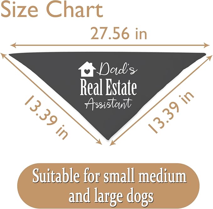 JXGZSO 1 Piece Real Estate Dog Bandana Mom's/Dad’s