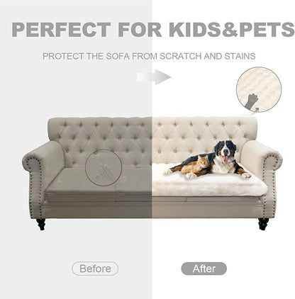 Waterproof Dog Bed Cover, Soft Plush Pet Blanket with Anti-Slip Back for Bed Couch Sofa, Furniture Protector for Small, Medium and Large Dogs and Cats (White-Bubble, 30"x70")