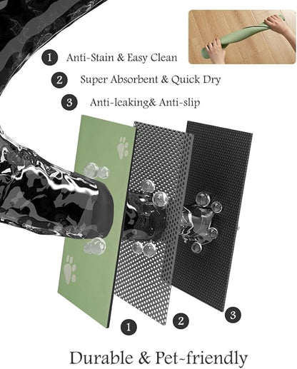 Pet Feeding Mat-Absorbent Dog Mat for Food and