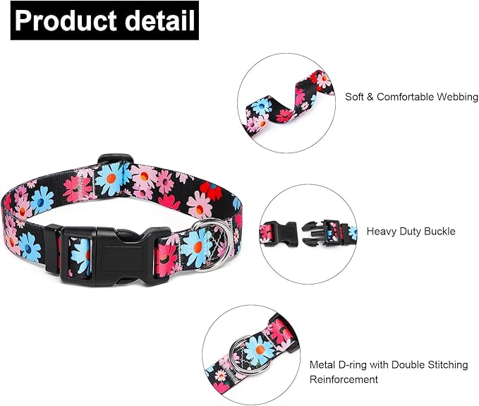 Adjustable Dog Collar with Patterns