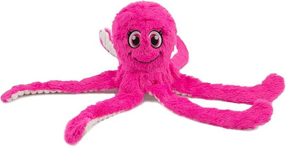 Best Pet Supplies OctoMutant Crinkle Plush Dog Toys for Interactive Play, Puppy and Senior Indoor Play, Colorful Octopus Toy Shape, Soft Head Stuffing, Cute and Cuddly - Fuchsia