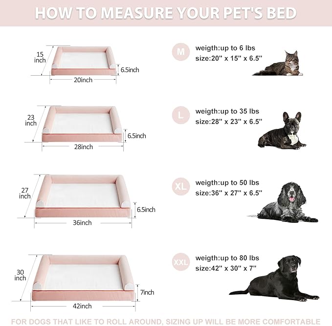BFPETHOME Washable Dog Beds for Medium Dogs