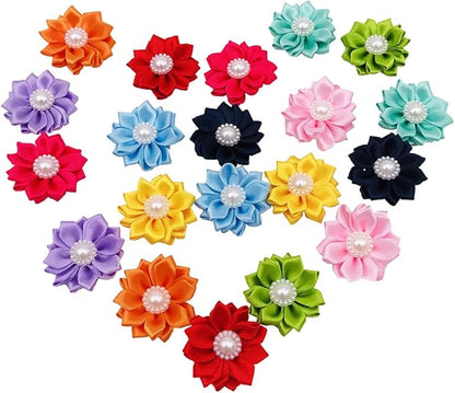 PET SHOW 10pairs Flower Small Dogs Hair Bows 10 Colors