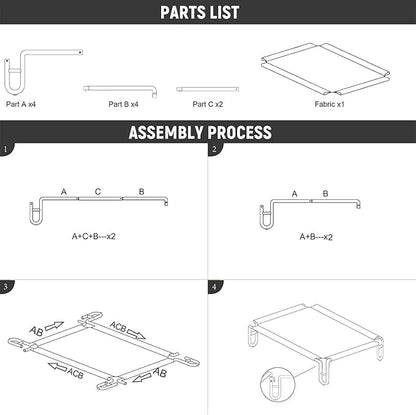 pettycare Elevated Dog Bed Cot 35 lbs, 28x22x8 ''es