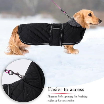 Geyecete Warm Thermal Quilted Dachshund Coat