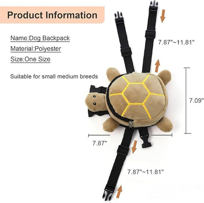 Dog Backpack Harness Puppy Self Carrier Bag Adjustable Pet Saddle Bag with D-Ring for Camping Hiking Daily Walking, Yellow