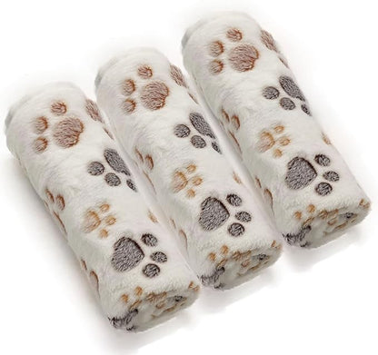 1 Pack 3 Puppy Dog Blankets Super Soft Warm Sleep Mat Fluffy Premium Fleece Pet Blanket Flannel Throw for Dog Puppy Cat Large(40"x30")