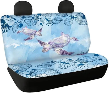 Doojoayie Sea Turtle Car Bench Seat Covers for Dogs