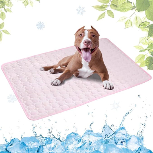 Dog Cooling Mat Washable Seats(Pink,21x27in)