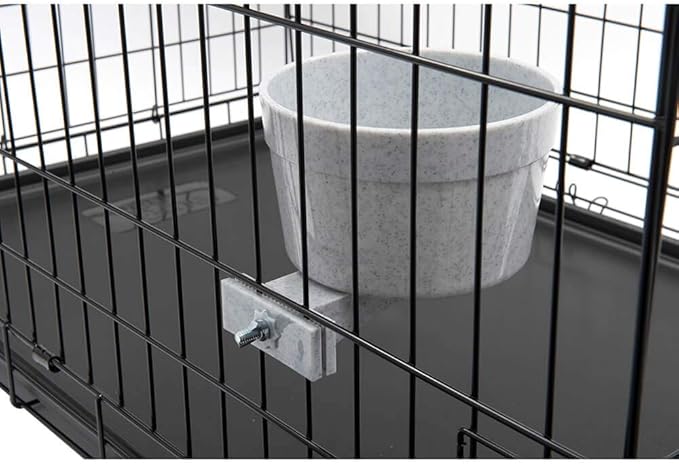 Lixit Quick Lock Removable Dog Kennel Bowls for Wire and Soft Sided Crates (40oz Wire Crate, Granite)