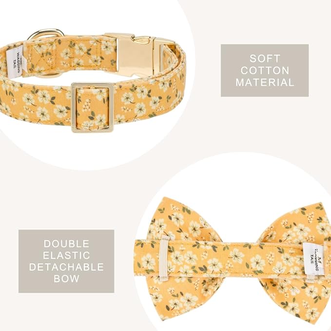 Adjustable Pet Bow Tie and Dog Collar for Small Medium Large Dogs