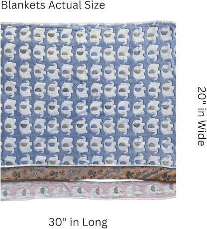 Cozy Flannel Pet Blankets Set of 3 – Ultra-Soft Fleece Throws for Dogs (20x30 inch)