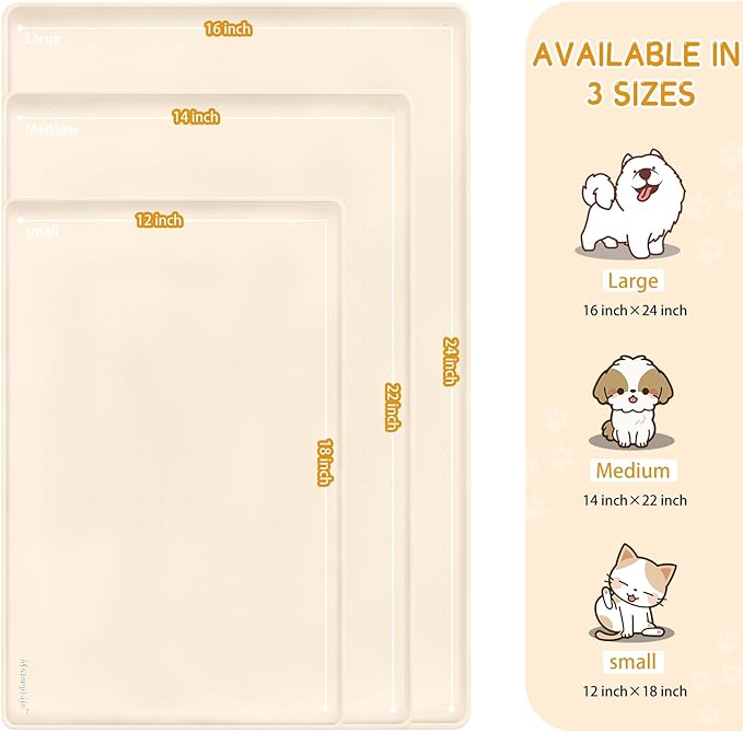 MateeyLife Silicone Cat & Dog Food Mat for Floors Waterproof