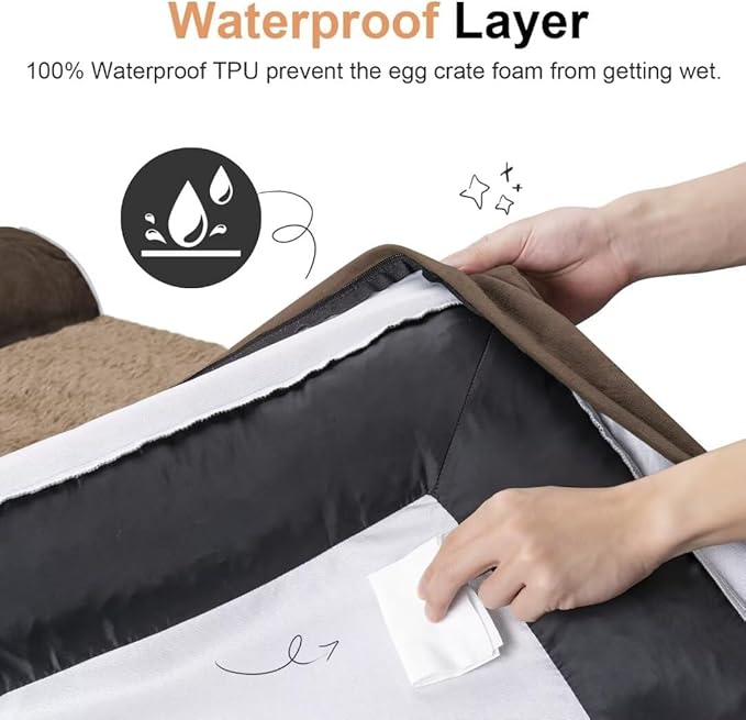 Large Dog Bed Orthopedic Washable: Beds Bolster XL Bed Big XLarge Dogs Memory Foam Sofa Couch Waterproof Removable Cover