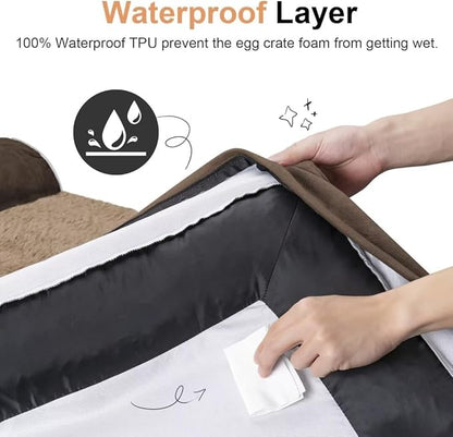 Large Dog Bed Orthopedic Washable: Beds Bolster XL Bed Big XLarge Dogs Memory Foam Couch Sofa Waterproof with Removable Cover