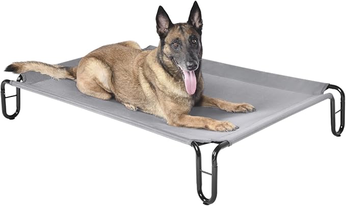 pettycare Elevated Outdoor Dog Bed 65 lbs,Grey