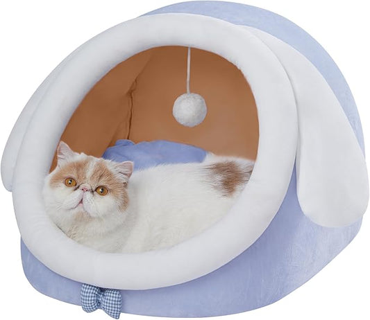 Jiupety Cat Bed for Indoor Cats，Soft Cozy Cat Bed Cave Fit for Many Cats and Puppy