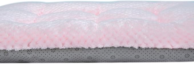 WONDER MIRACLE Fuzzy Deluxe Pet Beds, Super Plush Dog or Cat Beds Ideal for Dog Crates, Machine Wash & Dryer Friendly (15" x 23", S-Baby Pink)