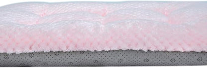 WONDER MIRACLE Fuzzy Deluxe Pet Beds, Super Plush Dog or Cat Beds Ideal for Dog Crates, Machine Wash & Dryer Friendly (15" x 23", S-Baby Pink)