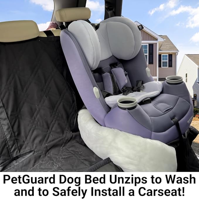 Formosa Covers Premium Heavy Duty Dog Bed Kid Car Back Seat Cover with PetGuard 56" x 94" Black