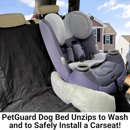 Formosa Covers Premium Heavy Duty Dog Bed Kid Car Back Seat Cover with PetGuard 56" x 94" Black