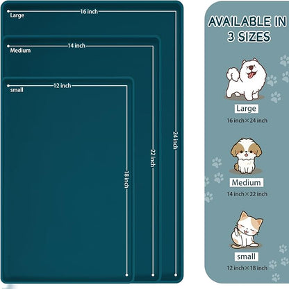 MateeyLife Silicone Cat & Dog Food Mat for Floors Waterproof