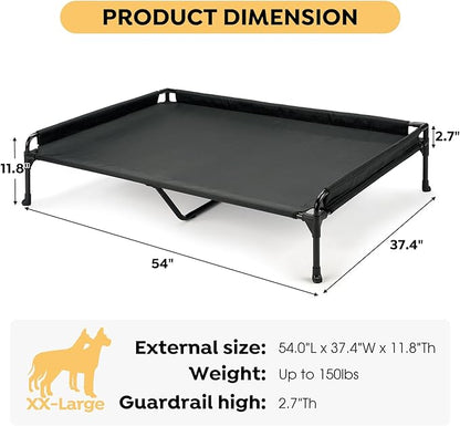Veehoo Elevated Raised Dog Bed-Cooling Outdoor Dog Cots 54"x 37.4"