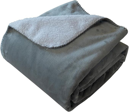 Waterproof Pet Dog Blankets, Pattern Printing Super Soft Warm Fluffy Facecloth Sofa Car Bed Protector, Urine Proof Washable Outdoor Pet Blanket for Puppy Large Dogs & Cats(Grey&White 40 * 30)