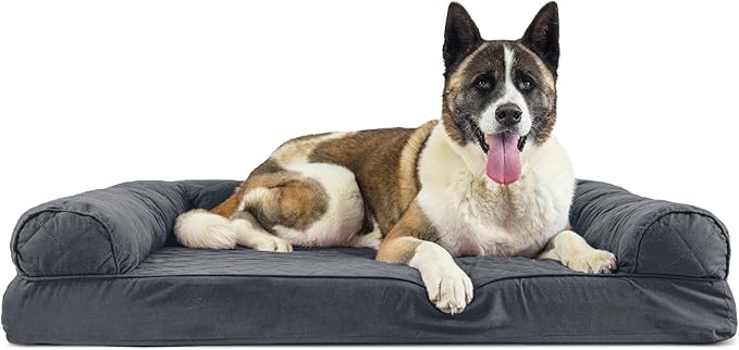 Furhaven Memory Foam Dog Bed for Large Dogs w/ Removable Bolsters & Washable Cover 95 lbs