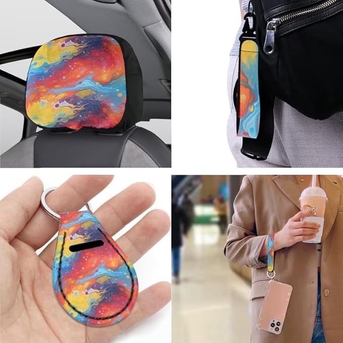 Boho Fluid Painting Car Seat Covers Set Watercolor