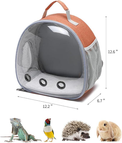 Small Animal Carrier Backpack Space Capsule Bubble Window Carrier Backpack for Lizard Guinea Pig (Orange)