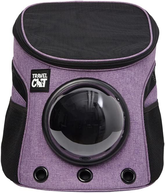 Fat Cat Backpack Carrier - Airline Approved Cat Carrier with Space Capsule Bubble for for Small Cats, Kitten - Premium Purple Cat Carrier Backpack for Outdoor, Travel, Hiking, Pet Supplies