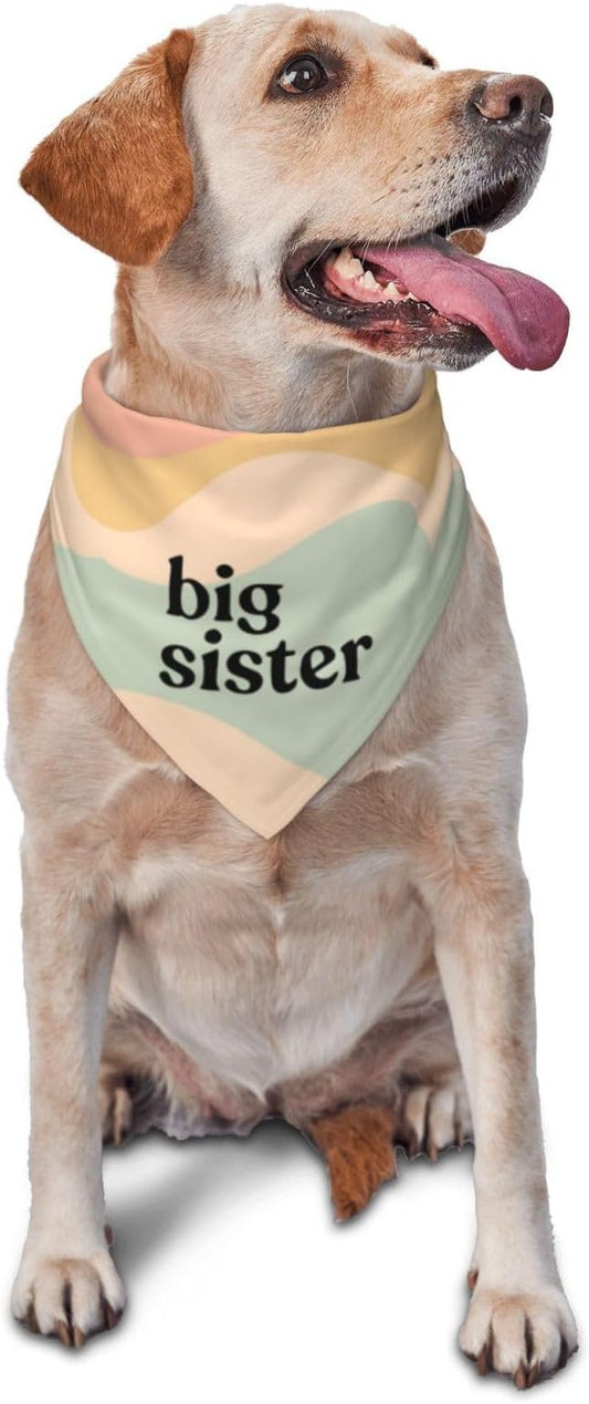 Big Sister Dog Bandana,Baby Announcement Dog Bandana,Gender Reveal,Pet Scarf, Pet Accessories for Photo Props Accessories (Yellow green)